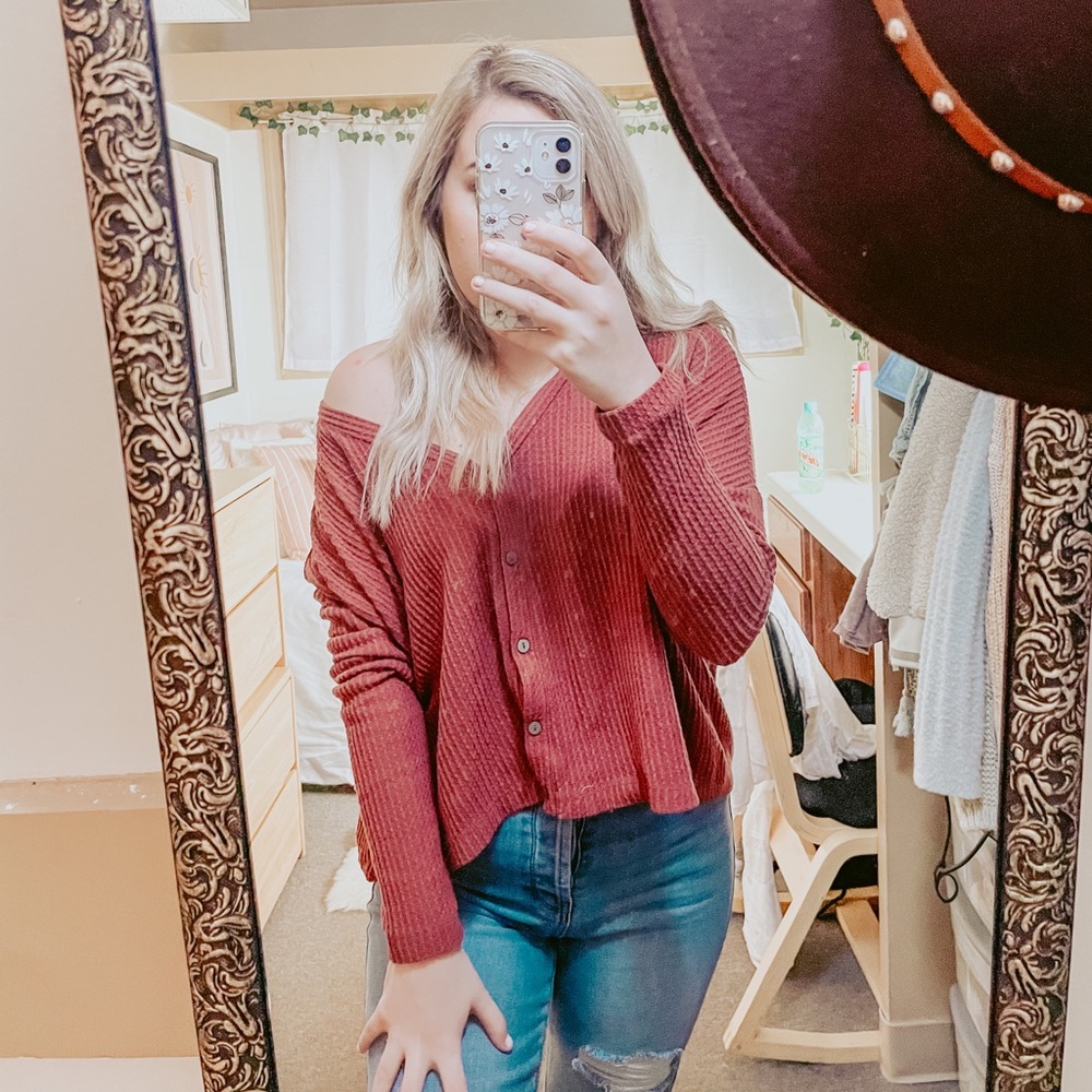 Waffle knit top!